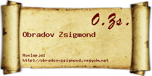 Obradov Zsigmond névjegykártya